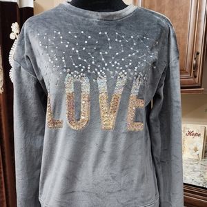 Velvet top with sequence work